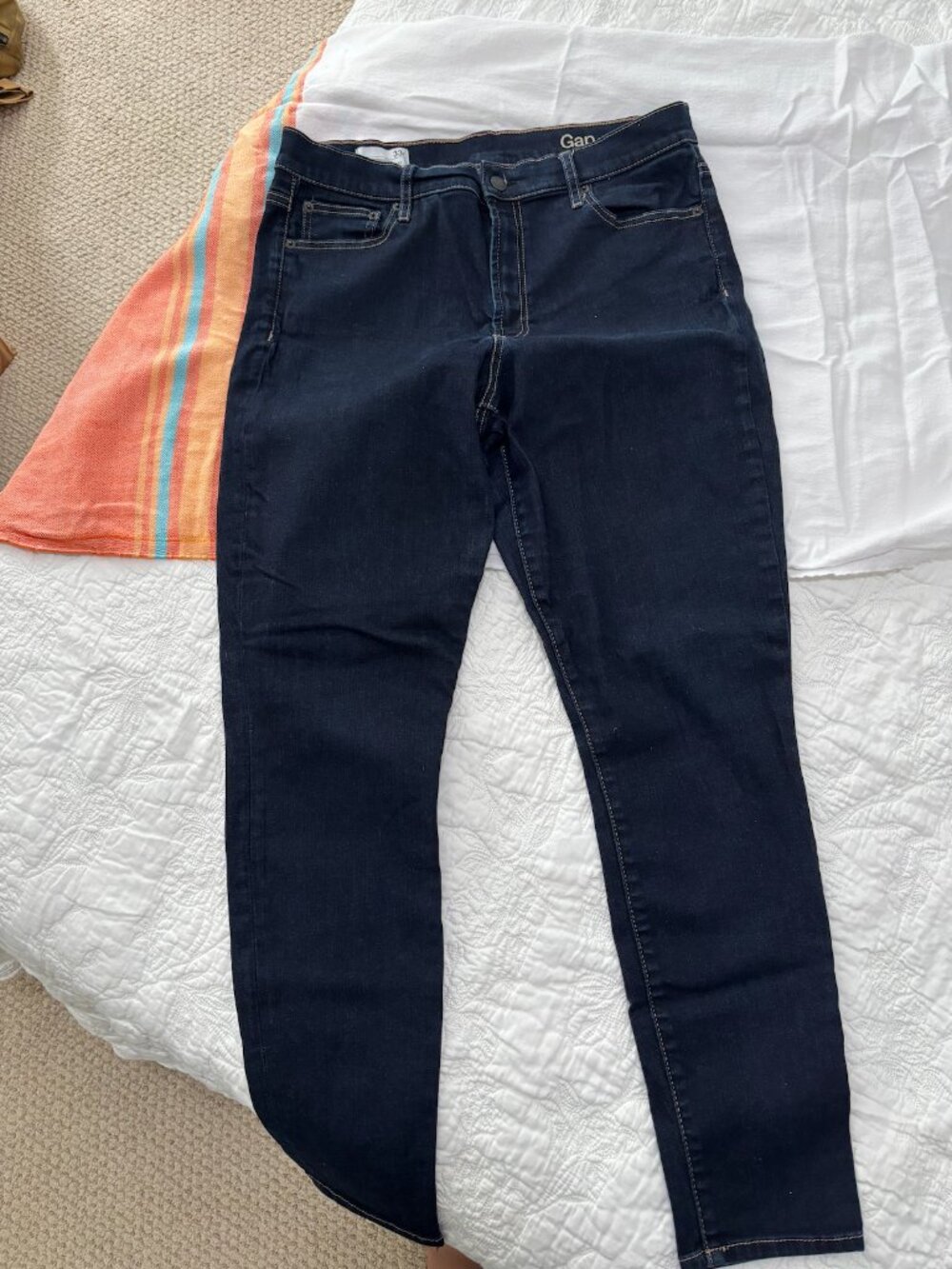 GAP 1969 Dark Denim True Skinny High Rise Jeans size 33r